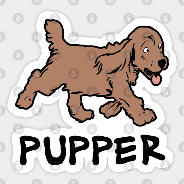 Fluffy Brown Pupper Sticker by SandraKC